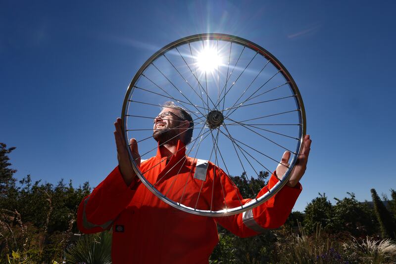 Paul O'Connell from An Mheitheal Rothar a Galway-based community bike workshop which sells recycled bikes, parts, and accessories, and provides paid repairs, training, and services. Photograph: Marc O'Sullivan