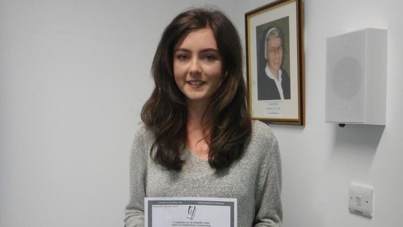 Kate Henry from Mount Mercy College in Cork city got eight A1s in Leaving Certificate 2015. Photograph: Mount Mercy College