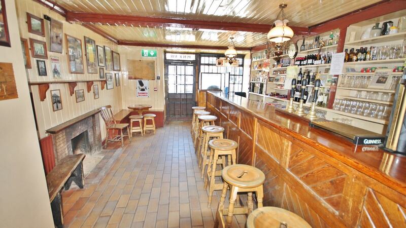 A view of the original bar at Tutty’s, Hollywood, C Wicklow