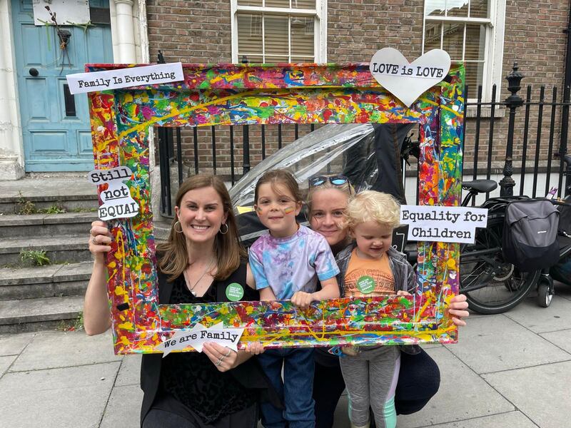 Ranae von Meding, children Ava (6) and Arya (4) and wife Audrey at Pride