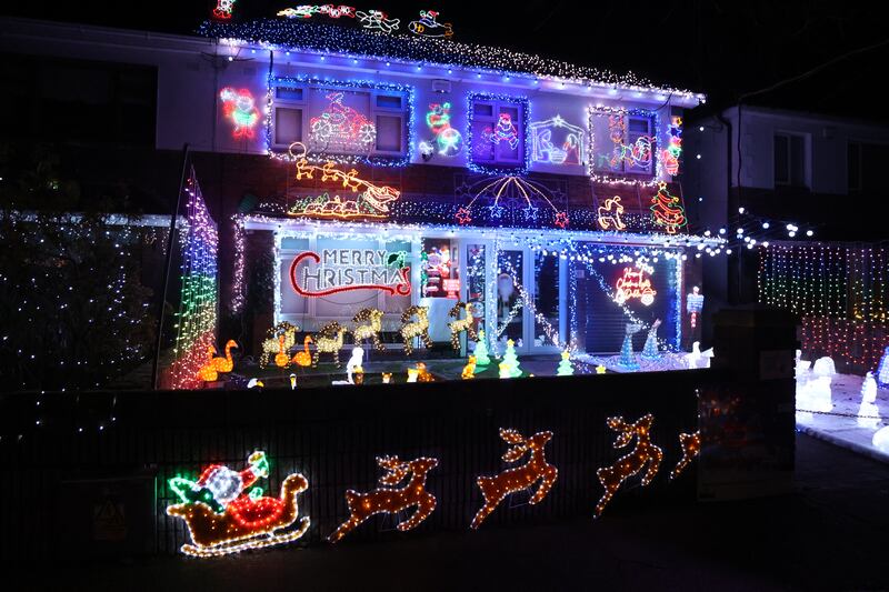 Phil Corcoran and Paddy Toner’s House of Christmas Lights, in Lucan, appealing for donations to LauraLynn, Ireland’s Children’s Hospice. Photograph: Nick Bradshaw 