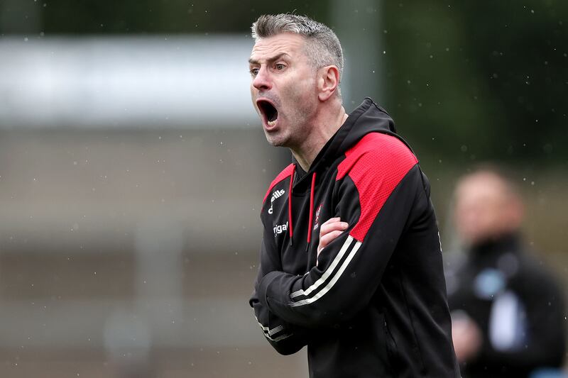 Rory Gallagher’s influence is notable in this Derry side. When he took charge in late 2019 they were in Division Three. File photograph: Laszlo Geczo/Inpho