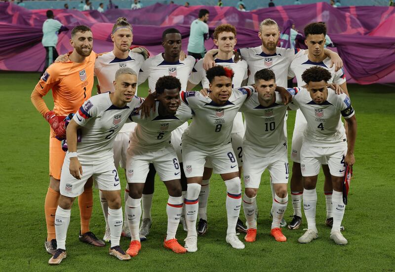 Gareth Southgate believes the USA, pictured here before their first group match against Wales, are stronger than the Iran side that England beat earlier this week