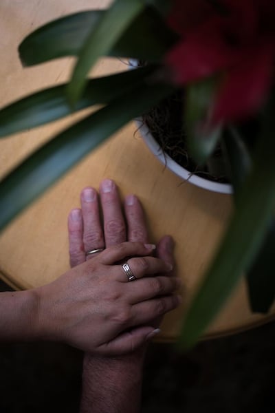 The mother and stepfather of a teenage girl (identities withheld), who say their daughter is so far unaware that there is online video of her abuse. Photograph: Kholood Eid/The New York Times