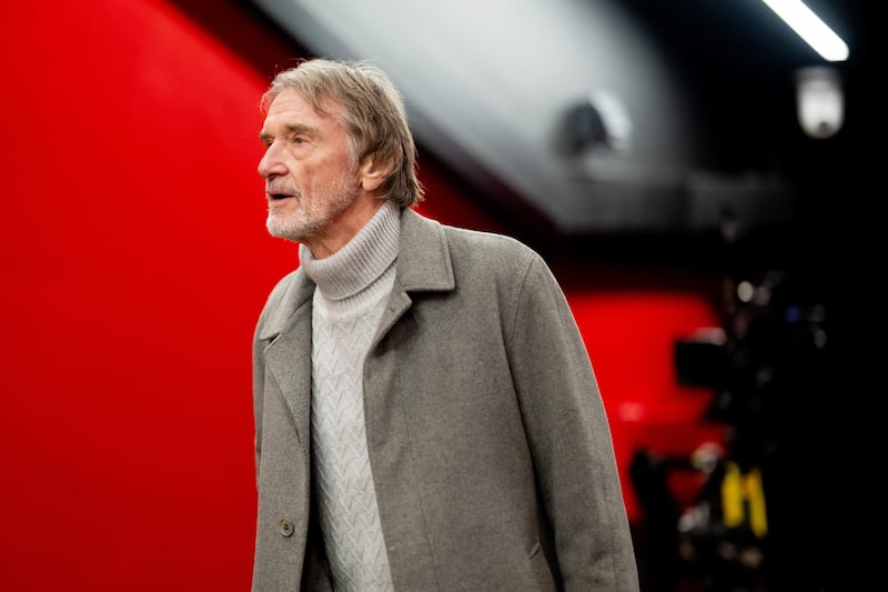 MANCHESTER, ENGLAND - JANUARY 16: Sir Jim Ratcliffe arrives at the stadium prior to the Premier League match between Manchester United FC and Southampton FC at Old Trafford on January 16, 2025 in Manchester, England. (Photo by Ash Donelon/Manchester United via Getty Images)