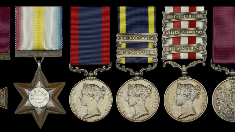 Set of six Victoria Cross medals awarded to Irishman Private Patrick Donohue will be auctioned by Dix, Noonan Webb,  £140,000-£180,000.