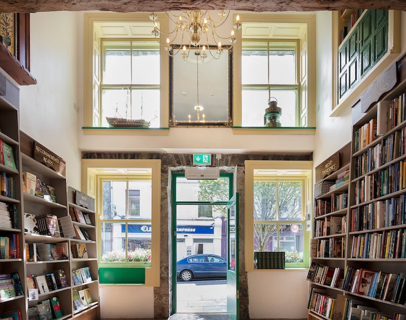 Inside the front area of Castle Books, Main Street, Castlebar. Photograph: Michael McLaughlin