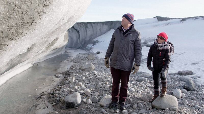 Gerald Fleming observes Greenland’s melting ice sheet up close; it could translate into sea-level rise of up to 40cm by 2050. Photograph: Midas Productions