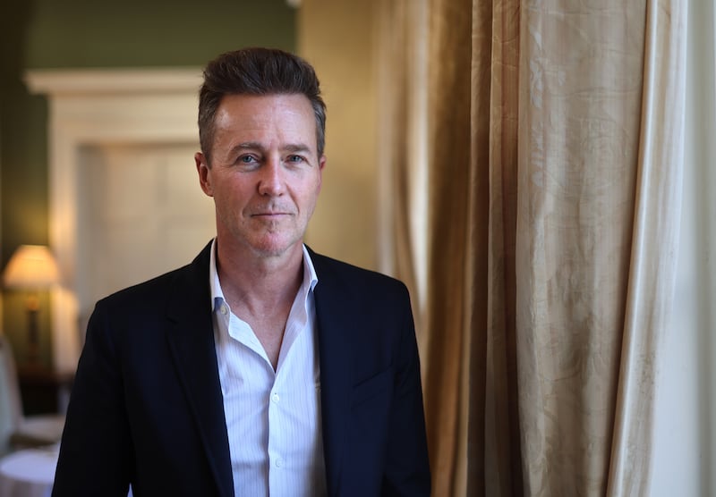 Edward Norton sees his environmental entrepreneurialism as being allied with more on-the-streets activists like Greta Thunberg. Photograph: Dara Mac Dónaill