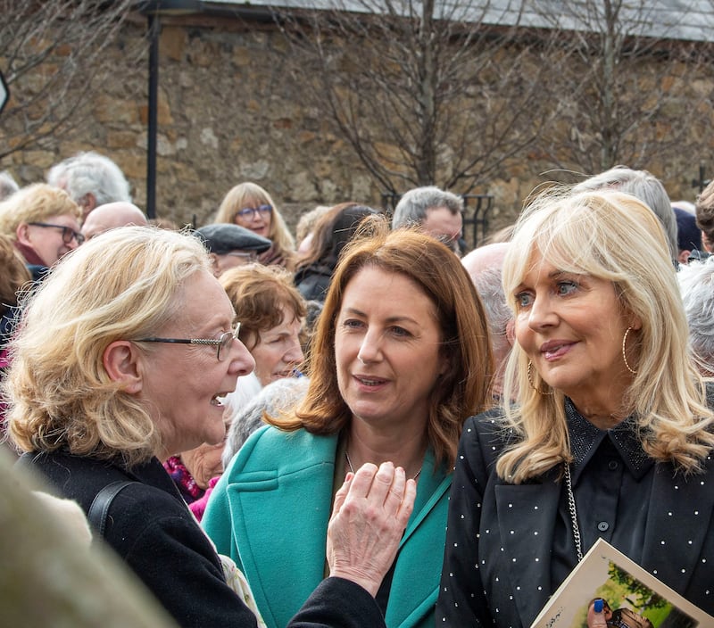 Journalist Eilish O'Regan, a sister of the late Michael O'Regan, speaking to RTÉ presenters Katie Hannon and Miriam O'Callaghan