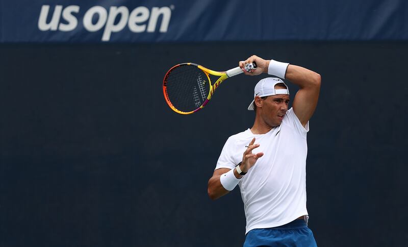 Rafael Nadal in a practice session for the US Open tennis at USTA Billie Jean King National Tennis Center on August 28th. Photograph: Julian Finney/Getty 