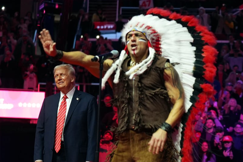 Donald Trump was sworn in as US president on Monday after a colourful rally on Sunday that featured the Village People. Photograph: Evan Vucci/AP