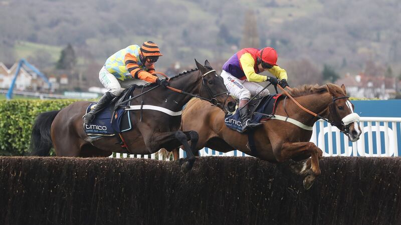 Native River (R) took the 2018 Gold Cup ahead of Might Bite. Photograph: James Crombie/Inpho