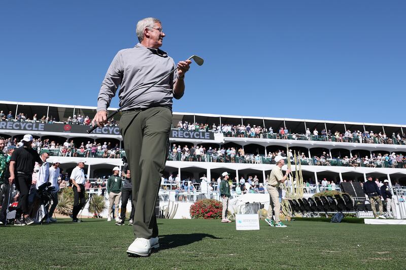 PGA Tour commissioner Jay Monahan playing during the pro-am ahead of the  WM Phoenix Open at TPC Scottsdale. Photograph: Christian Petersen/Getty Images