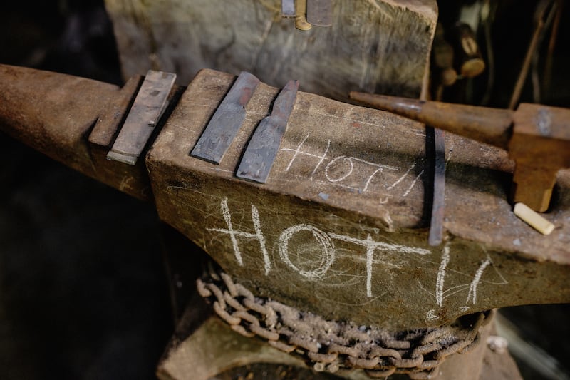 The anvil at knifemaker Sam Gleeson's studio in Ennistymon, Co Clare. Photograph: Al Higgins