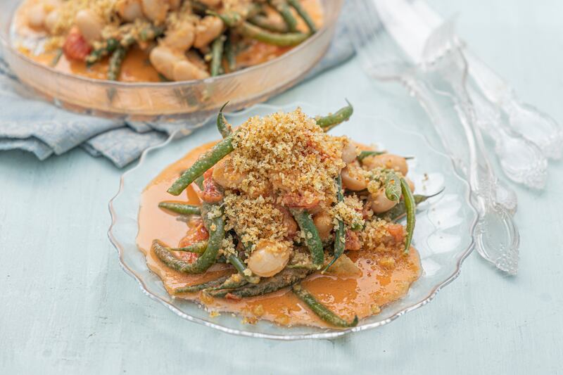 Crunchy French bean salad in a gazpacho dressing. Photograph: Harry Weir Photography
