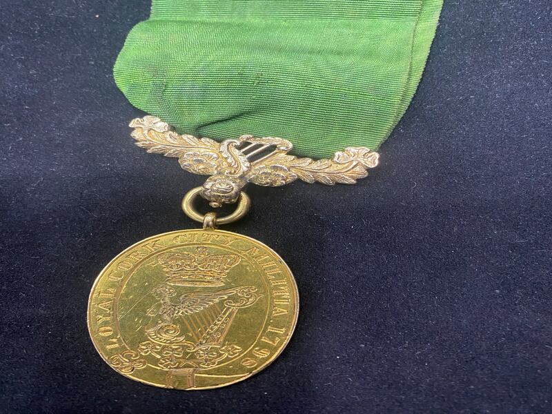 Cork gold militia medal, 1798