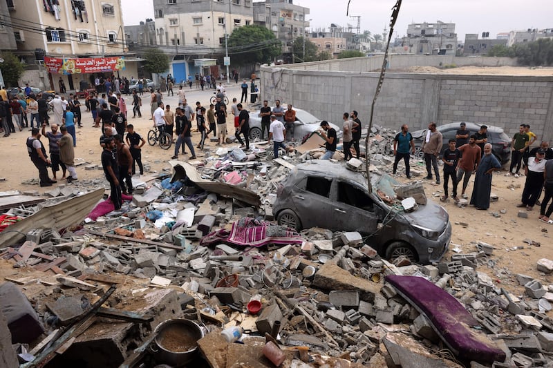 Israeli bombing in Rafah in the southern Gaza Strip on October 29th. Photograph: Mohammed Abed/AFP via Getty Images