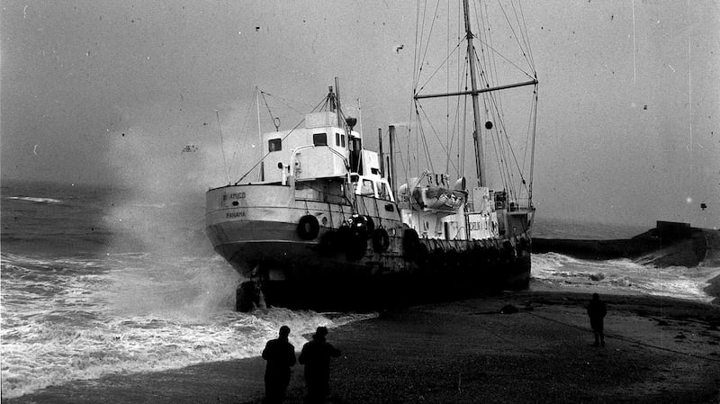 The pirate radio ship Radio Caroline, pictured in 1966 when she ran aground between Frinton and Holland-on-Sea, Essex. The setting up of Radio Caroline inspired the 2009 Richard Curtis film, The Boat that Rocked. File image: PA Photo