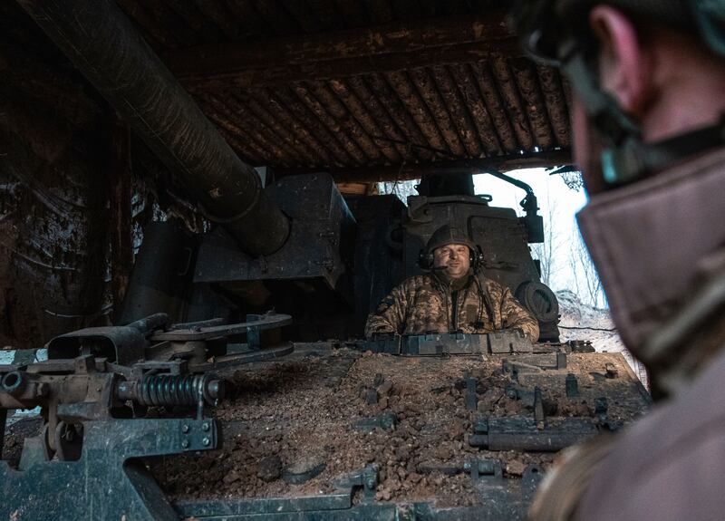 Ukrainian servicemen of the 118th Mechanized Brigade of the Ukrainian Ground Forces on the frontline in the Zaporizhzhia area on December 3rd. Photograph: Nikoletta Stoyanova/EPA