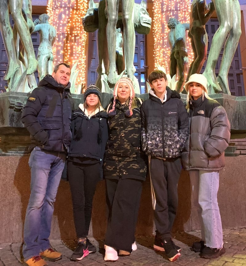 Hannah Leonard, pictured with siblings Lily and Dylan and parents Kevin and Vanessa, was seriously when she was hit by a car in Sicily. Photograph: Supplied by family