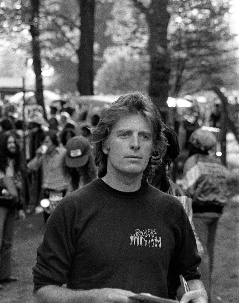 Chris Blackwell at Bob Marley's concert in Crystal Palace, London in 1980