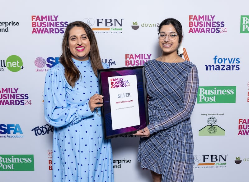 Winners of Family Healthcare Business of the Year: Reidy's
Pharmacy Ltd – Fathimah Kara, Ruqayya Kara. Photograph: Paul Sherwood