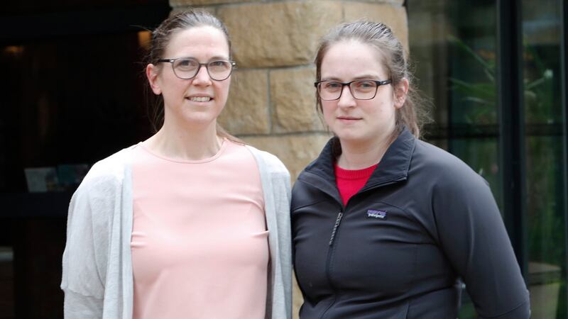 Caitríona Hickey and Niamh Richardson who have waived their right to anonymity so that their uncle John Hogan  who  had pleaded guilty to sexually assaulting them  could be named. Photograph: Liam Burke/Press 22