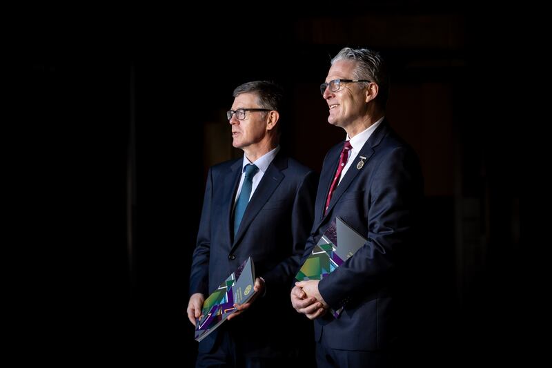 GAA president Jarlath Burns with GAA director general Tom Ryan. Photograph: Morgan Treacy/Inpho