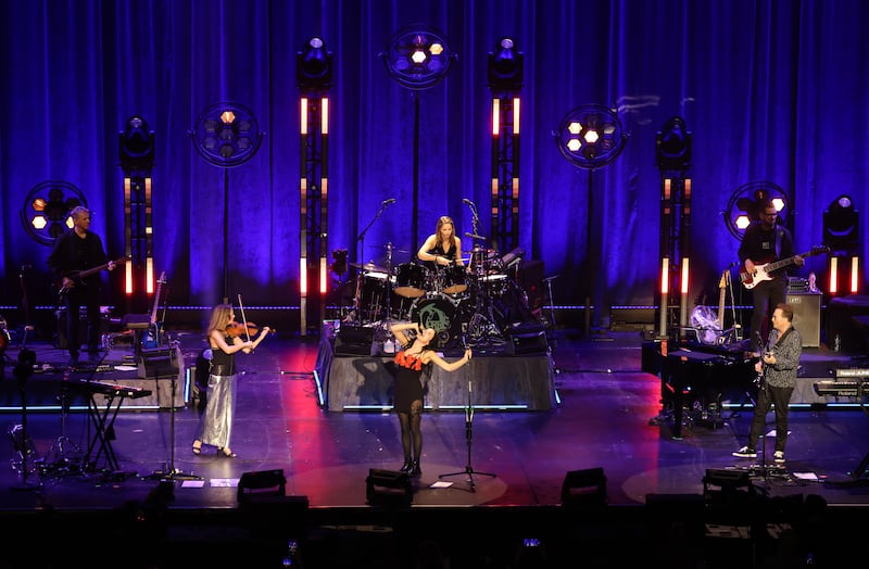 The Corrs on stage at the 3Arena, Dublin. Photograph: Dara Mac Dónaill/The Irish Times