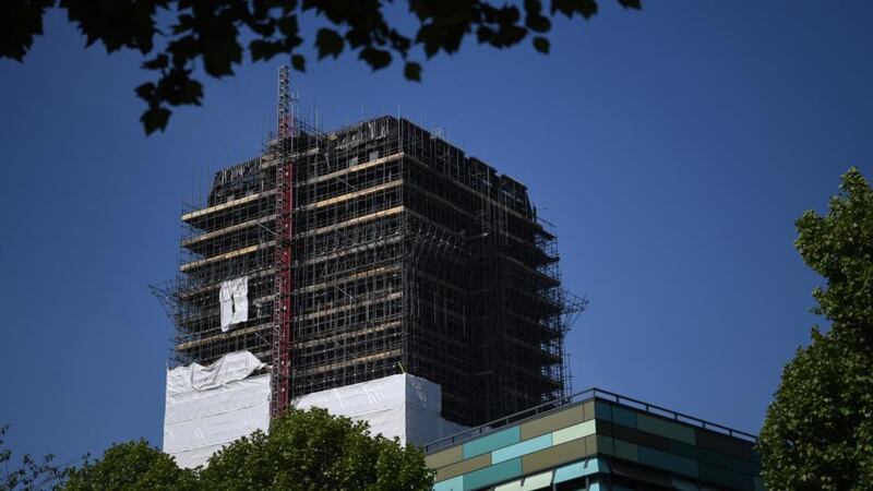 Grenfell Tower inquiry: the remains of the London apartment block, where 72 people died in a fire that broke out on June 14th, 2017. Photograph: Neil Hall/EPA