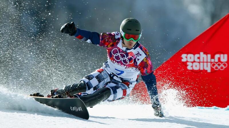 Russia’s Vic Wild competes during the men’s snowboard parallel giant slalom finals at the 2014 Sochi Winter Olympic Games. Photograph: Mike Blake/Reuters