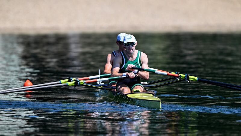 Fintan McCarthy and Paul O’Donovan. O'Donovan's total medal haul from the Olympics Games, World and European Championships is a staggering nine golds, three silver and one bronze. Photograph: Detley Seyb/Inpho 