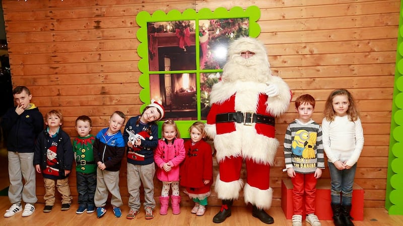 Santa Claus, along with children at the launch of the Airtricity Dublin Docklands Christmas Festival.Photograph : Conor Healy Photography