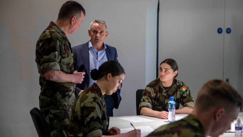 Army personnel are trained in contact tracing at  the Curragh.