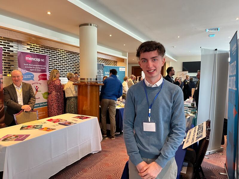 Thomas Blain at the Alliance Party conference. Photograph: Freya McClements