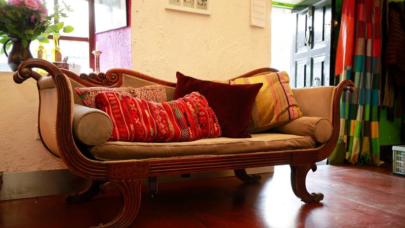 Memories of her grandmother knitting on this sofa make it extra-special for Walshe. Photograph: Nick Bradshaw