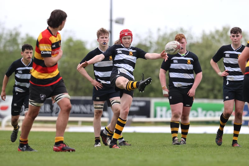 Andy Quinn in action for Buccaneers RFC against Sligo RFC in the  Connacht Rugby Under 17 Cup final at The Sportsground, Galway in 2022. Photograph: Bryan Keane/Inpho 