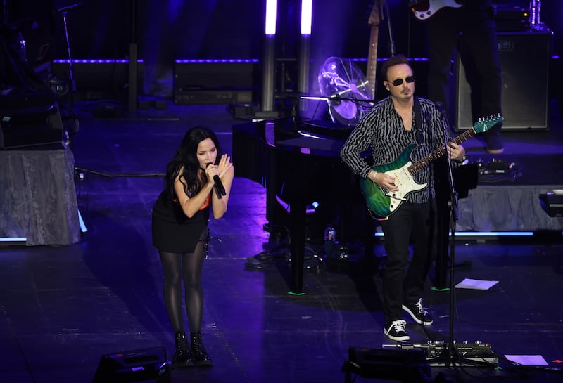 Andrea and Jim Corr performing at the 3Arena, Dublin. Photograph: Dara Mac Dónaill/The Irish Times