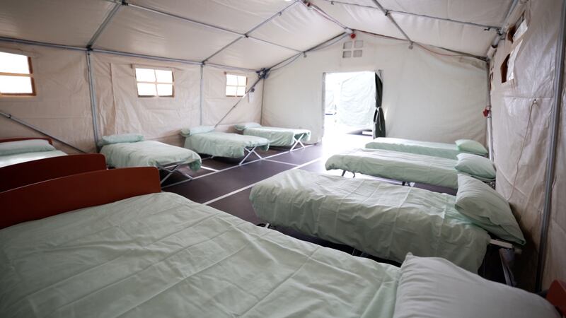 Beds at Gormanston military camp. Photograph: Department of the Taoiseach