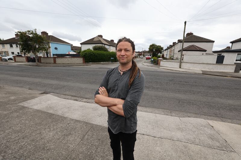 Ken Duffy who lives on Mourne Road, Drimnagh, has struggled with flooding on his road for several years, most recently last month.  Photograph: Nick Bradshaw