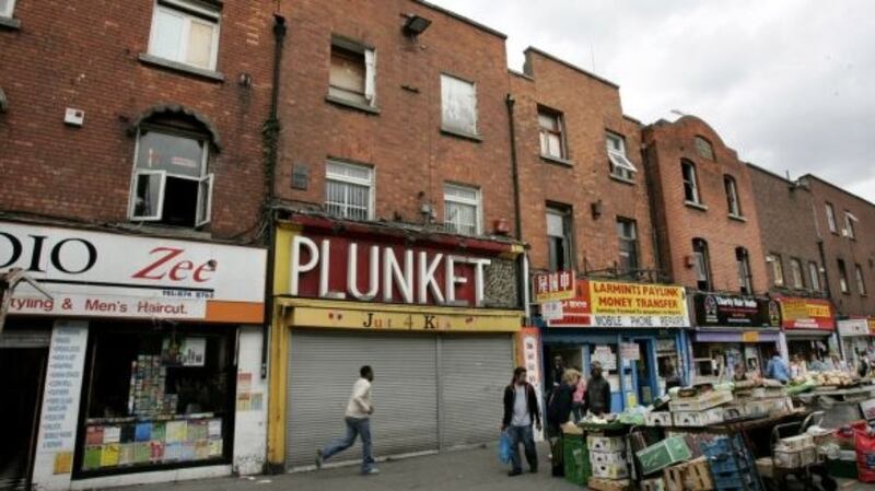 Moore Street, Dublin, where a number of houses were used during 1916 Rising. File photograph: Dara Mac Dónail