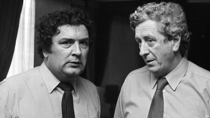 John Hume, and Fine Gael leader Dr Garret FitzGerald, photographed in Belfast in June 1982. Photograph: Dermot O’Shea/The Irish Times