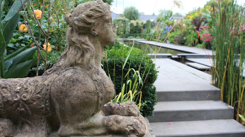 A stone sphinx from the garden of Helen Dillon