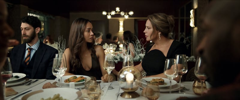 Zoe Saldaña as Rita Moro Castro and Karla Sofía Gascón as Emilia Pérez in Emilia Pérez. Photograph: Netflix