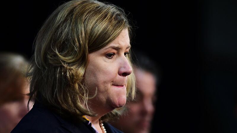 Mayor of Dayton Nan Whaley during her press conference about the shooting in the Oregon District of the city. Photograph: Tom Russo/EPA