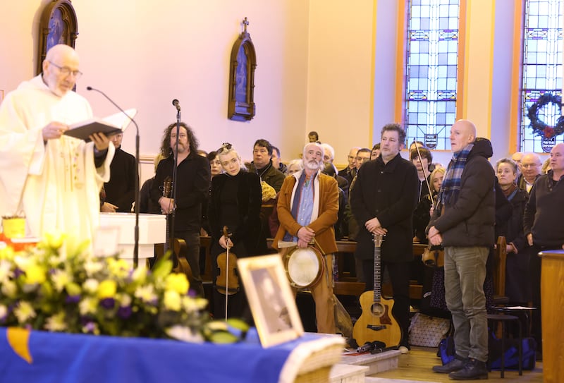 Musicians, friends and family performed at the funeral. Photograph: Bryan O’Brien/The Irish Times

