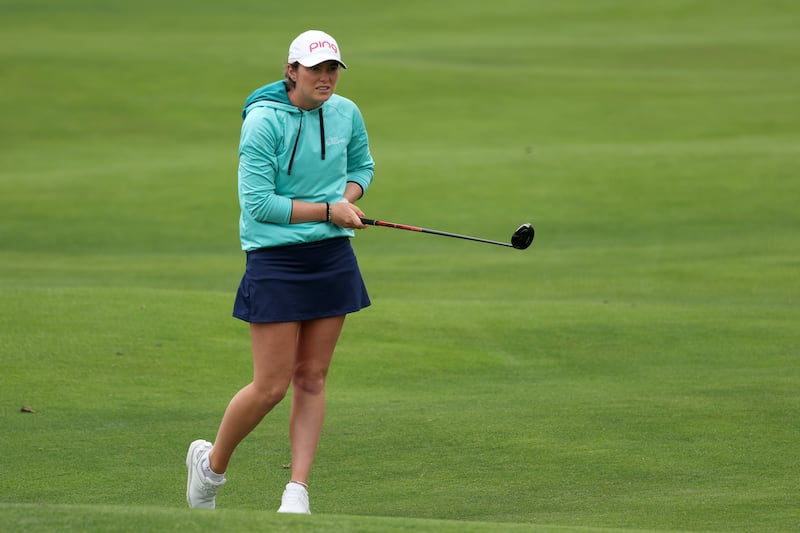 Áine Donegan of Ireland watches her second shot on the second hole during the second round of the US Women's Open. Photograph: Harry How/Getty