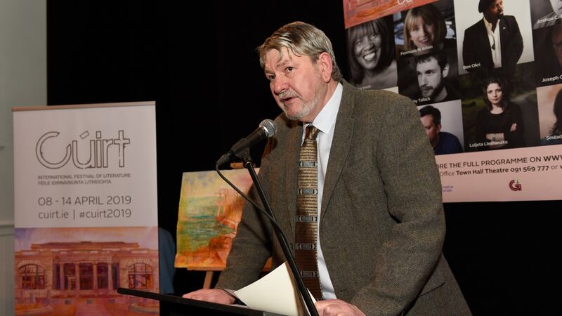 Paraic Breathnach, at the launch of Cúirt 2019 at The Nuns Island Theatre on Friday evening. Photograph: Boyd Challenger