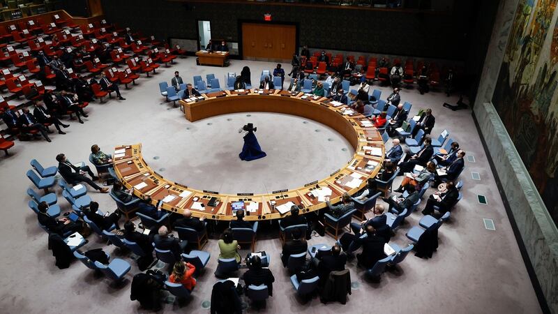 An emergency meeting of the UN Security Council was held after Russian president Vladimir Putin formally recognised two breakaway regions in eastern Ukraine, escalating a security crisis on the continent. Photograph: Jason Szenes/EPA